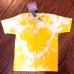 NWT - bright yellow bleached hidden Mickey tee